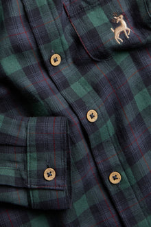 Kids’ blue checked Christmas shirt
