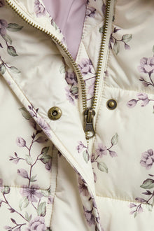 Women's beige floral padded jacket