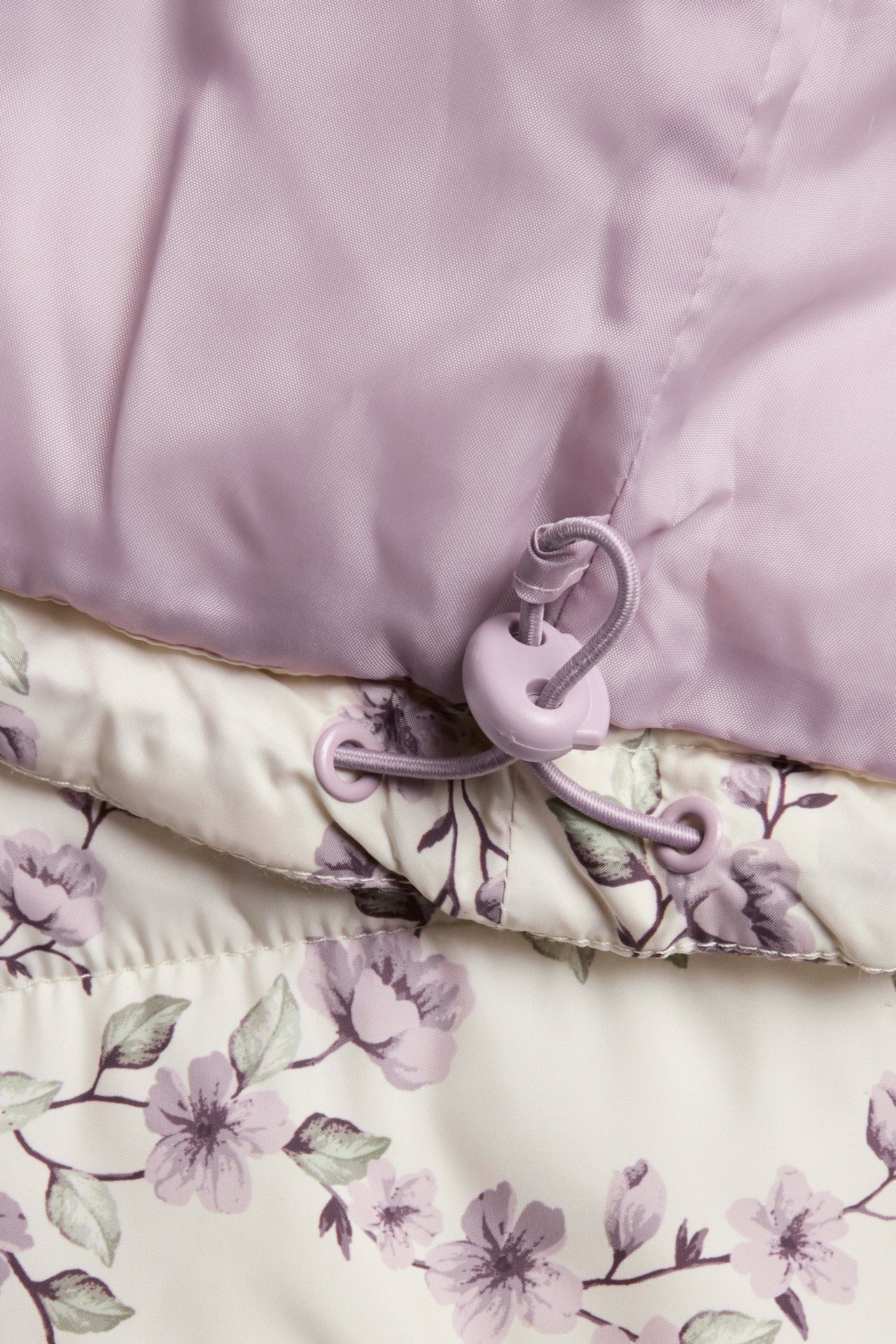 Women's beige floral padded jacket