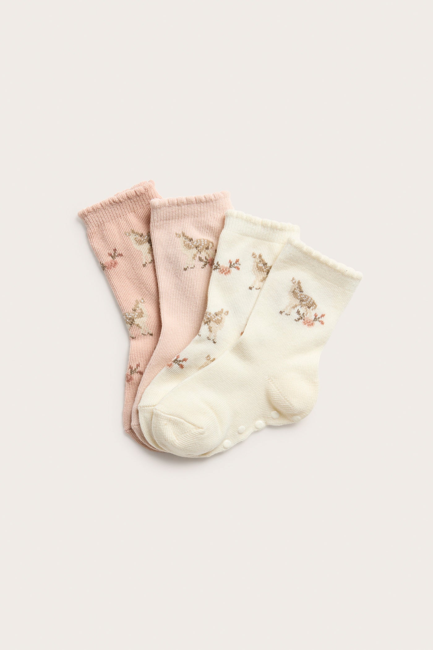 Baby pink patterned socks 4-pack