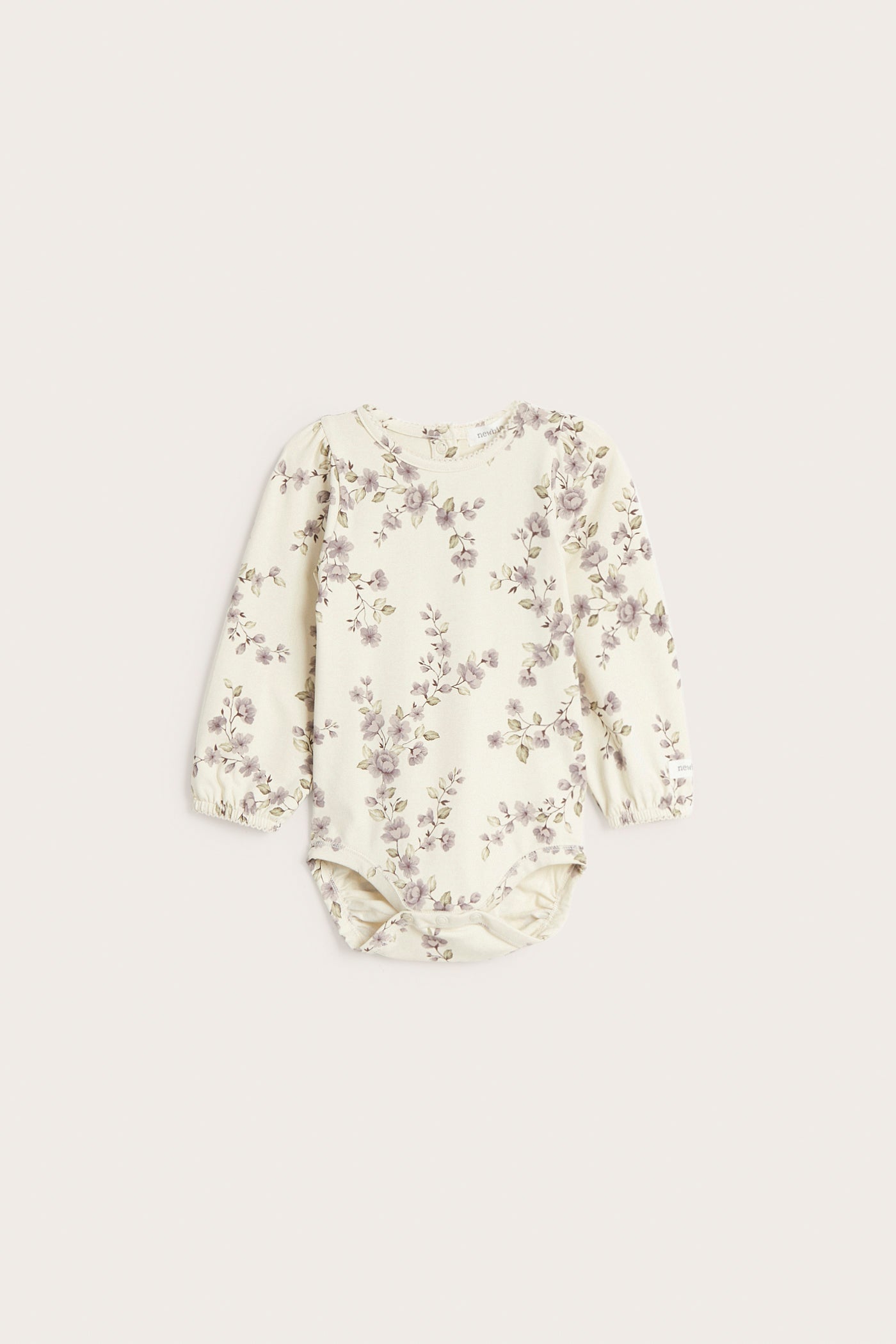 Baby beige floral bodysuit