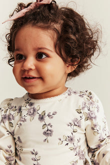 Baby beige floral bodysuit