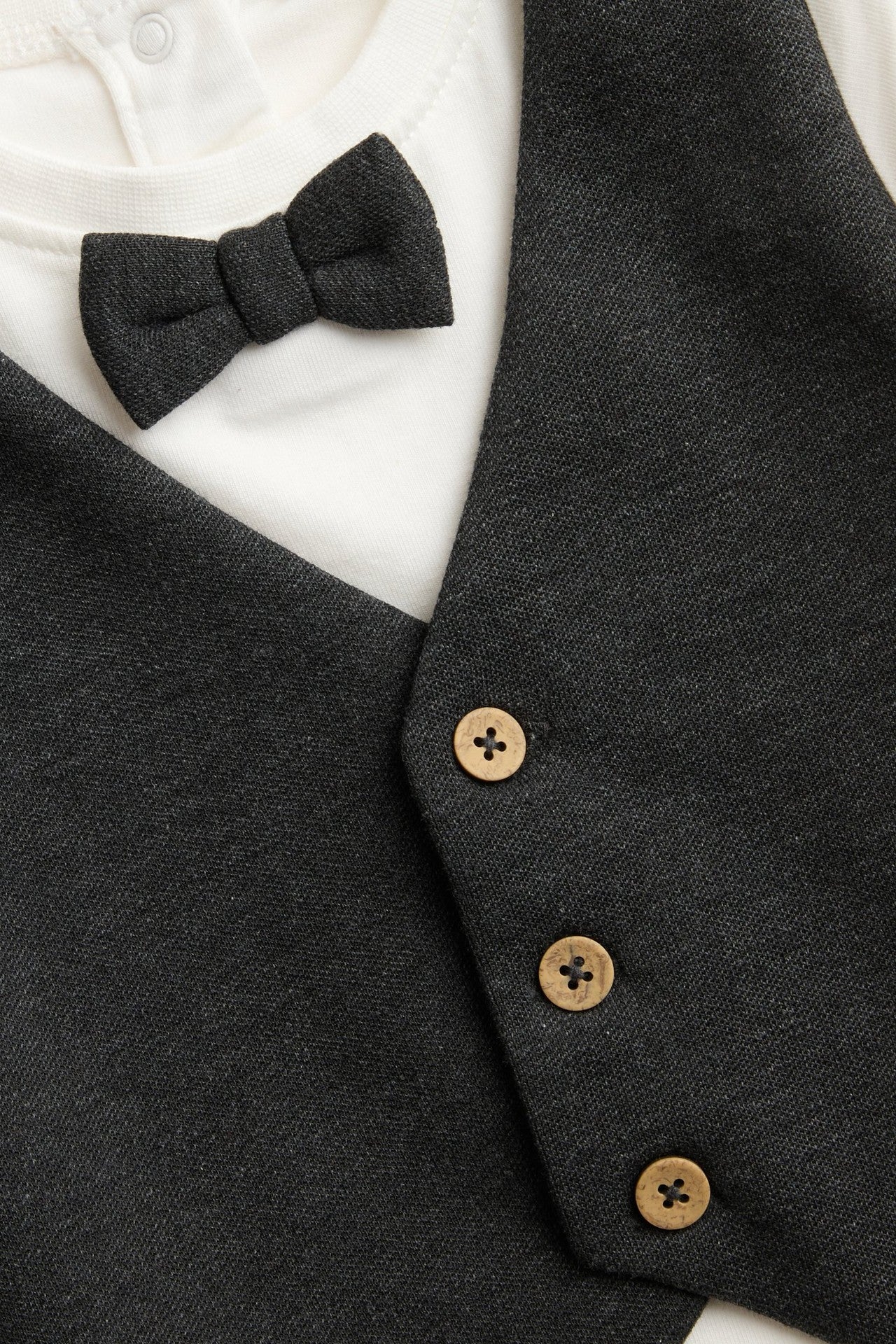 Baby white bodysuit with waistcoat