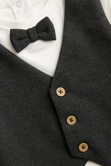 Baby white bodysuit with waistcoat