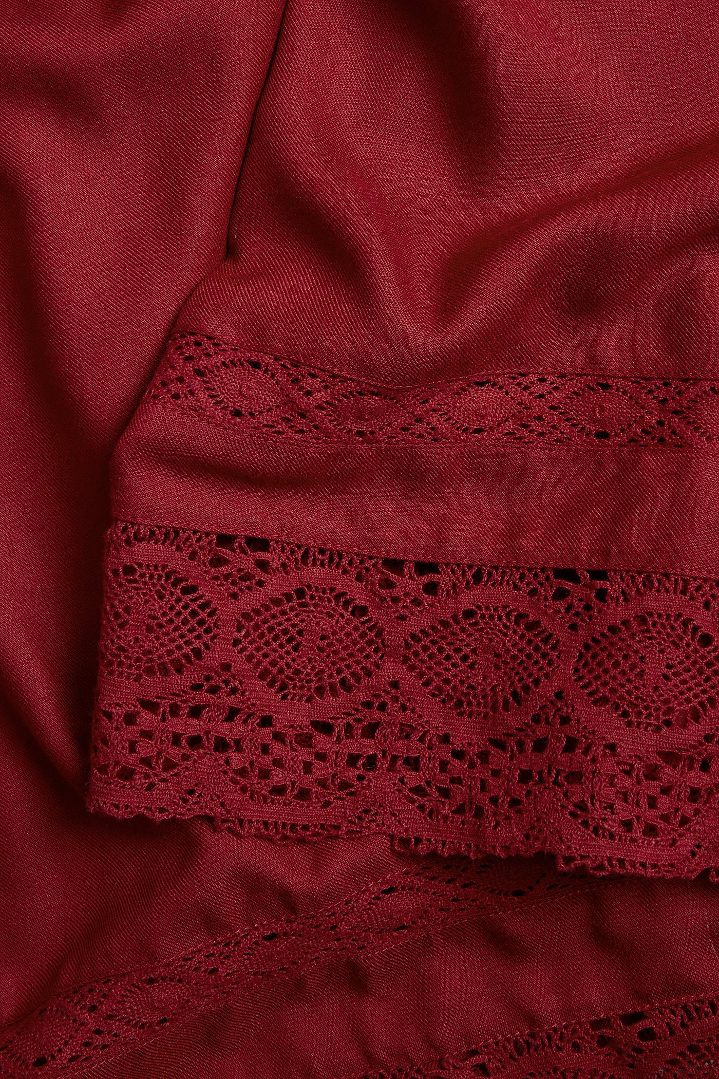 Women's  red skirt with lace details