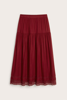 Women's  red skirt with lace details