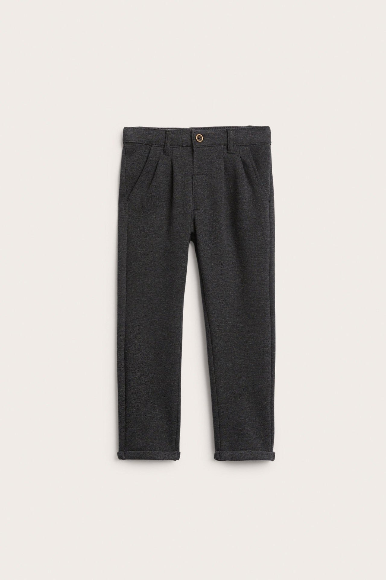 Kids' grey turn-up trousers