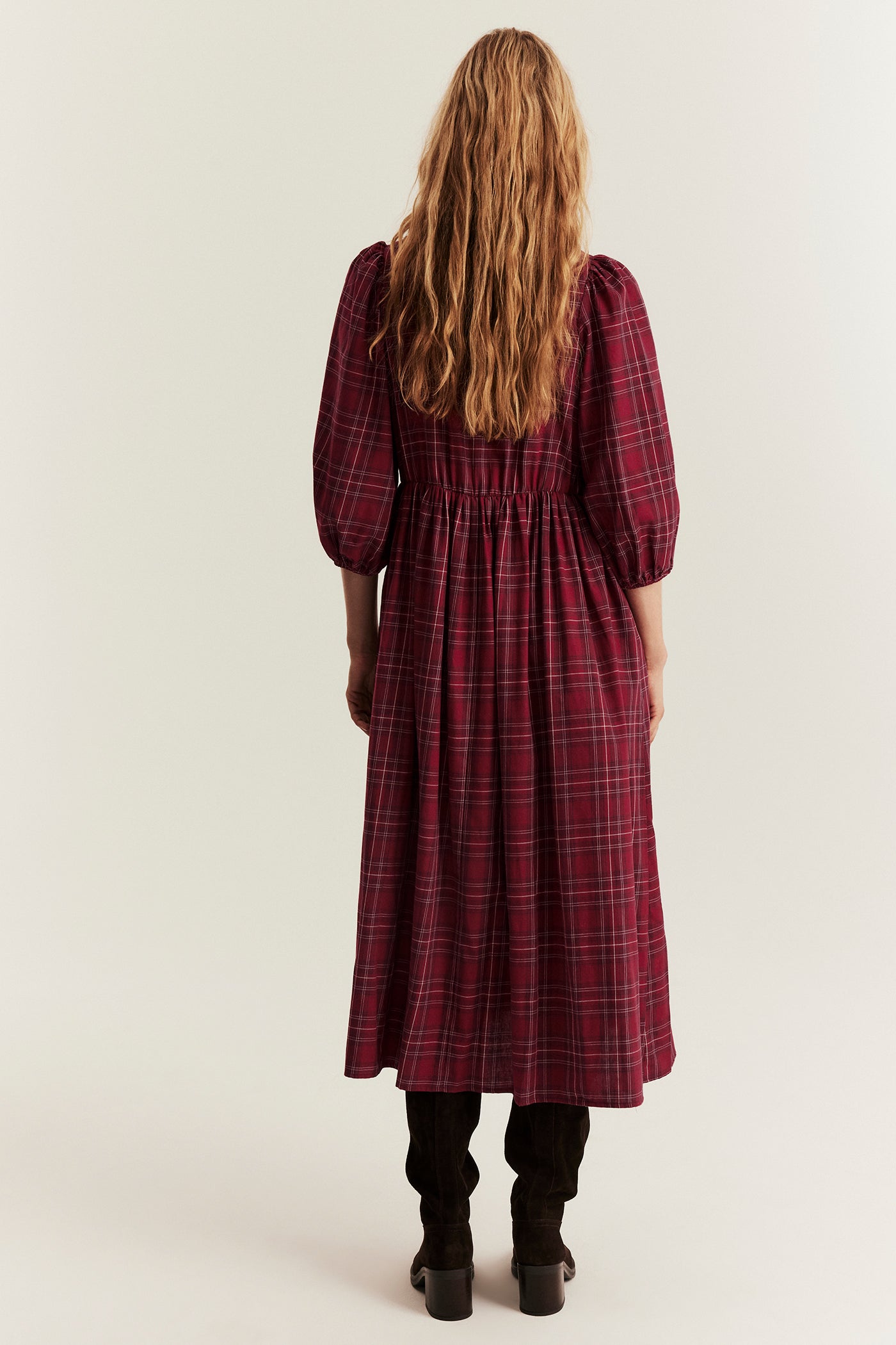 Women's red checked Christmas dress