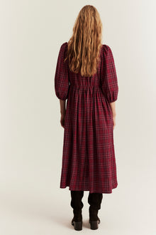 Women's red checked Christmas dress