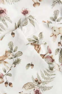 Baby white forest-patterned sleepsuit