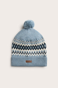 Baby and kids blue jacquard knitted hat