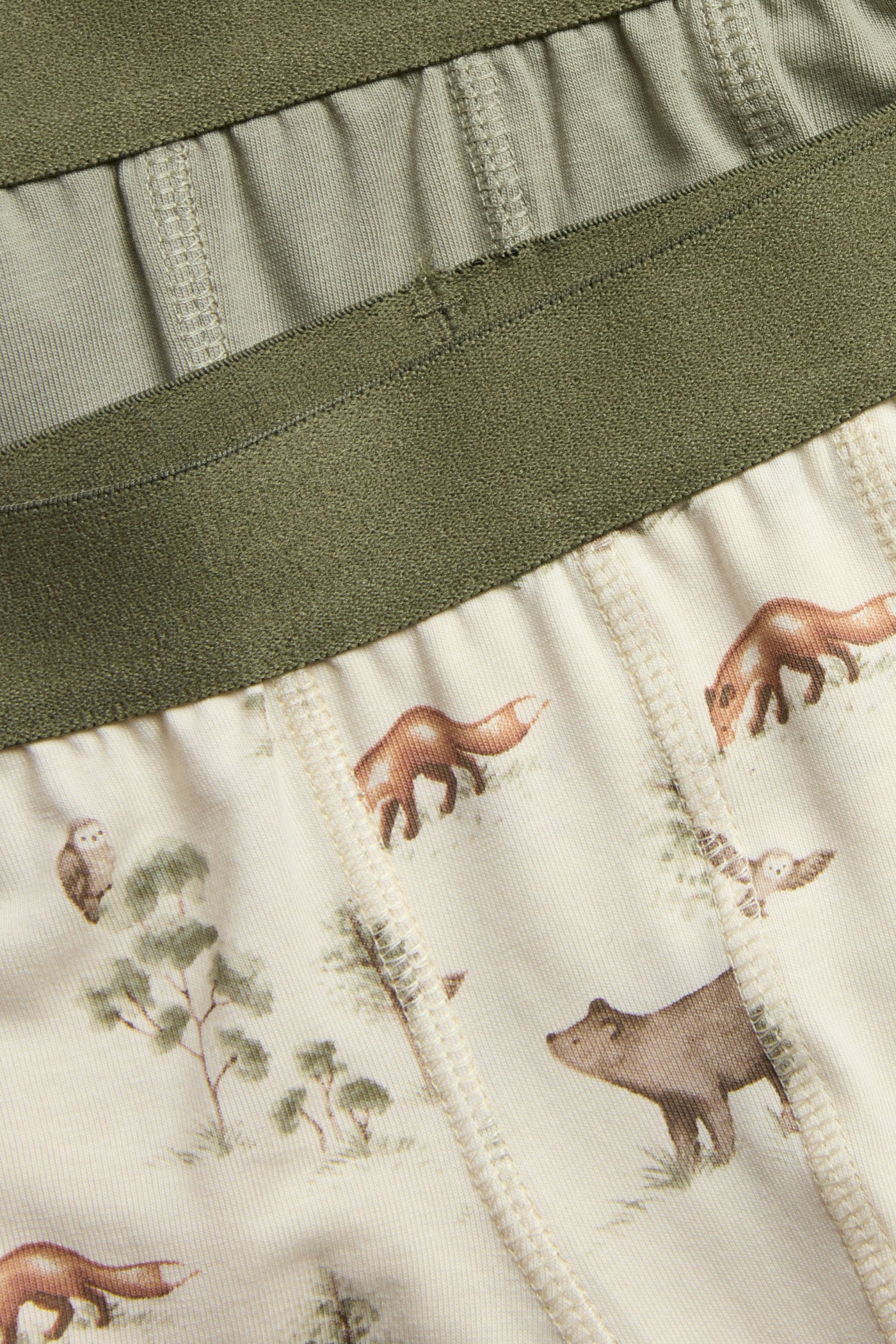 Kids' beige/green forest boxer shorts 2-pack