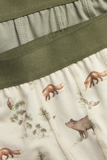 Kids' beige/green forest boxer shorts 2-pack