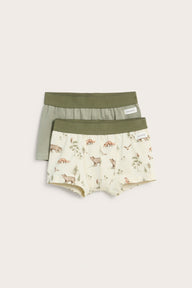 Kids' beige/green forest boxer shorts 2-pack