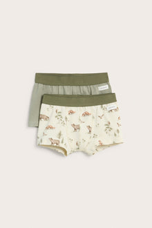 Kids' beige/green forest boxer shorts 2-pack
