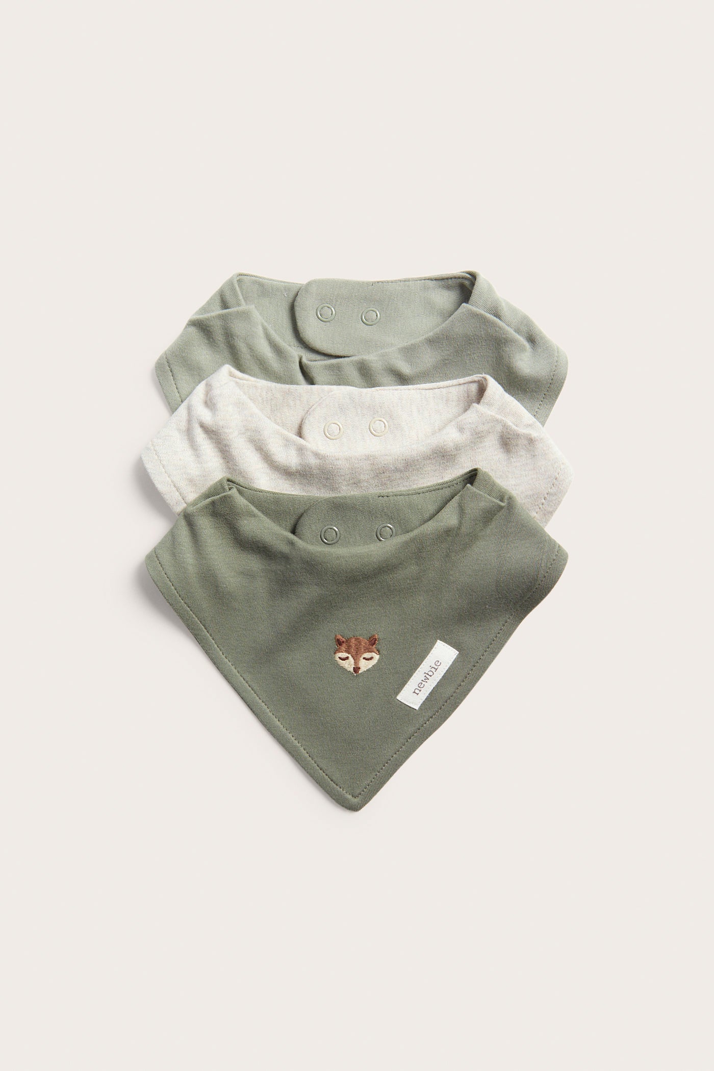 Baby green fox bibs 3-pack