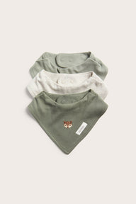 Baby green fox bibs 3-pack