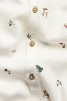 Baby white shirt bodysuit with Christmas print
