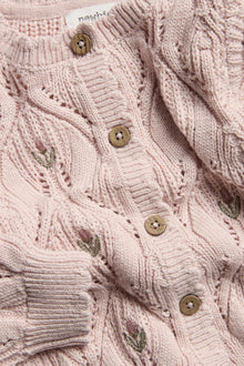 Baby pink floral embroidered cardigan