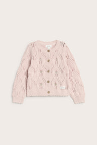 Baby pink floral embroidered cardigan