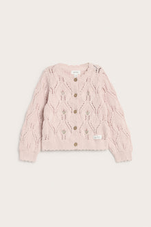 Baby pink floral embroidered cardigan