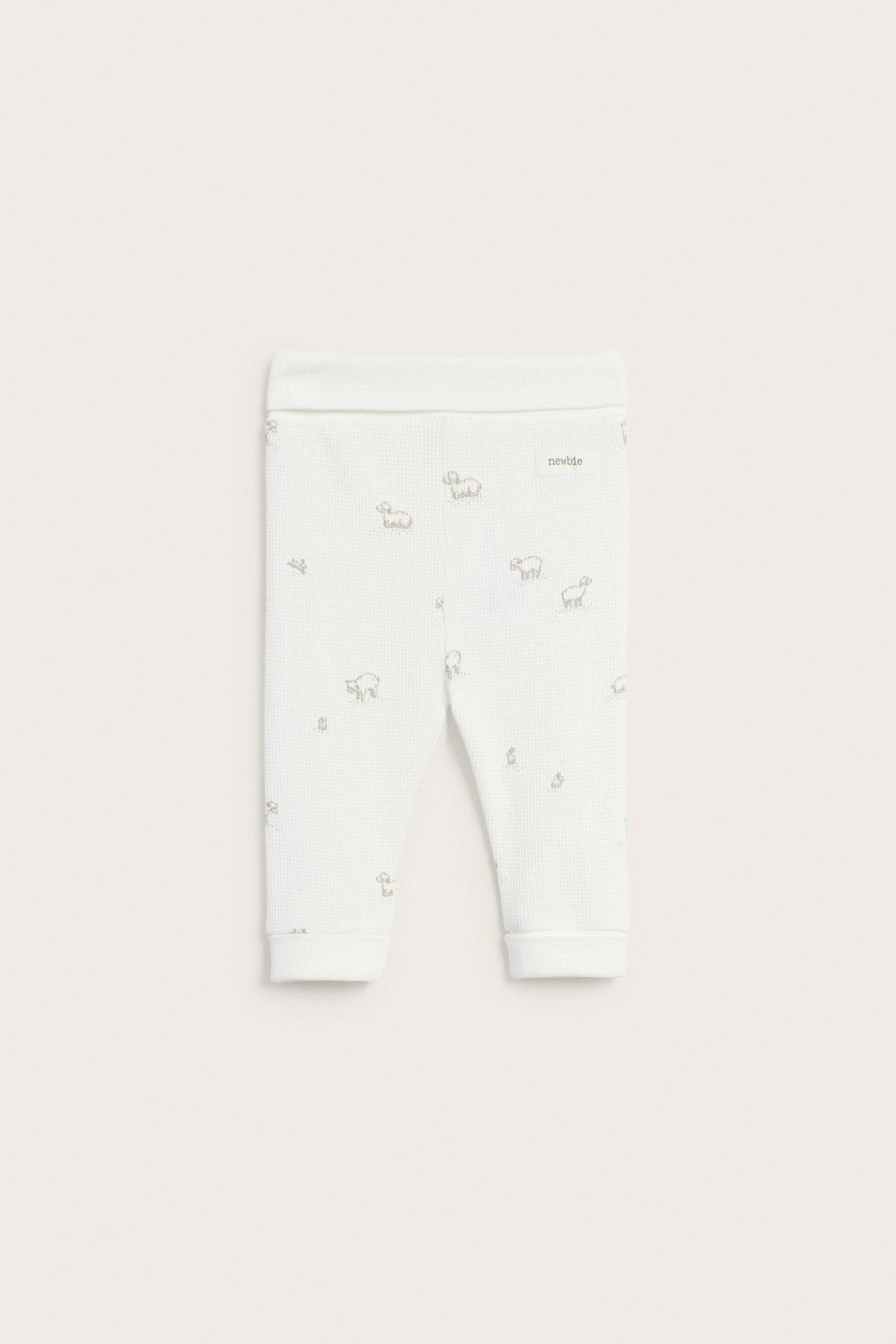 Baby white leggings with lamp print