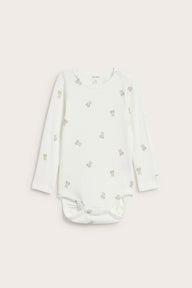 Baby white bodysuit with bear print