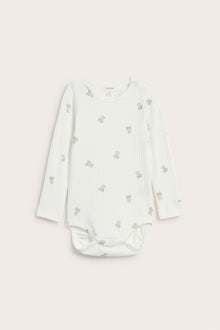 Baby white bodysuit with bear print