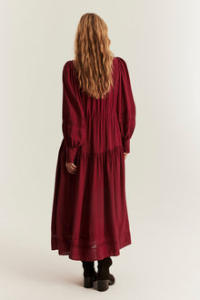 Women's red dress with lace details