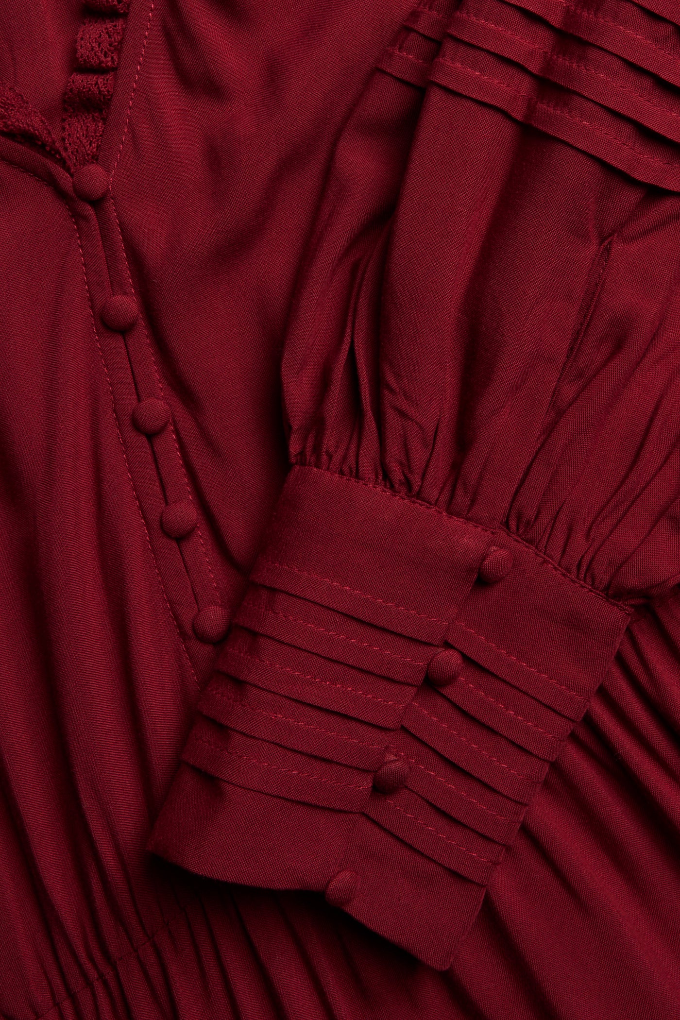 Women's red dress with lace details