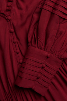 Women's red dress with lace details