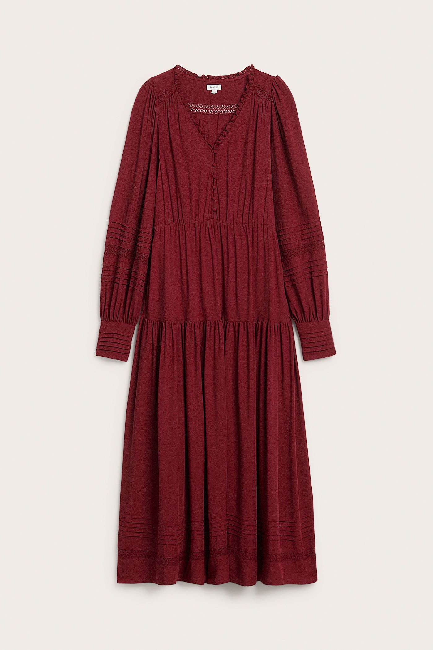 Women's red dress with lace details