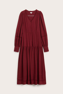 Women's red dress with lace details