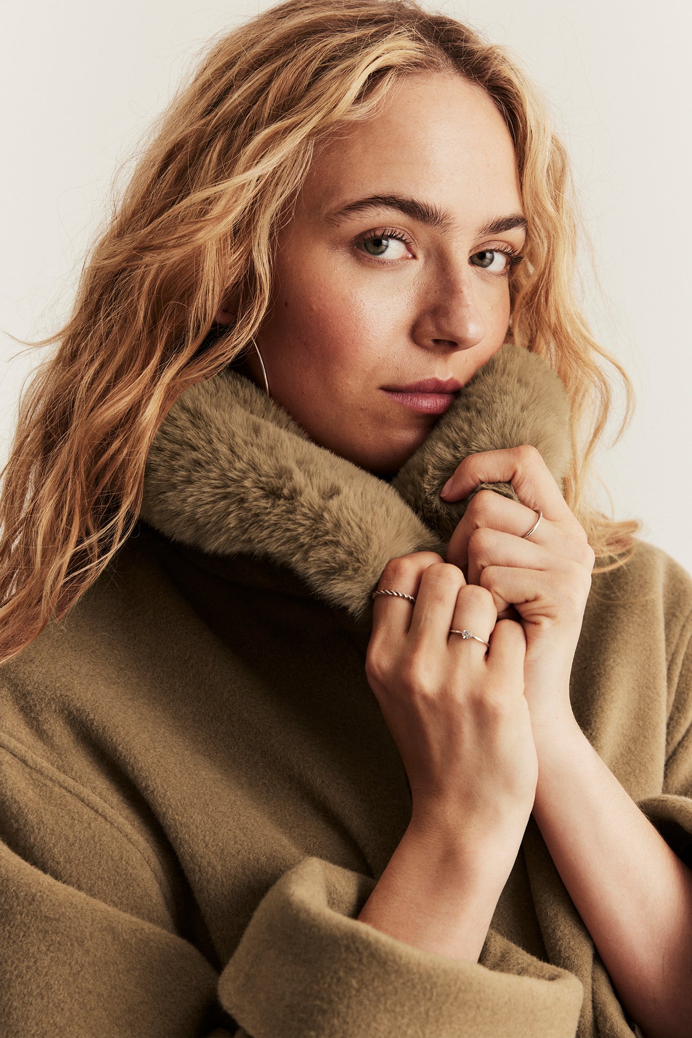 Women's brown wool blended coat