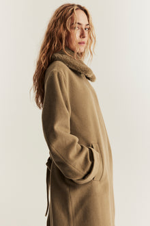 Women's brown wool blended coat