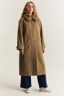Women's brown wool blended coat