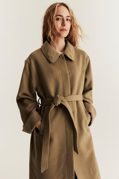 Women's brown wool blended coat