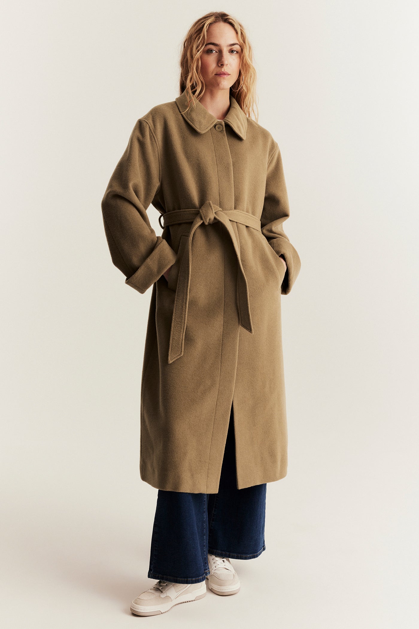 Women's brown wool blended coat