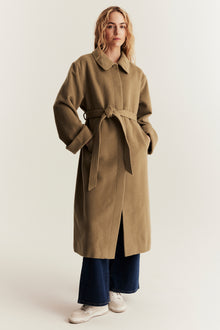 Women's brown wool blended coat