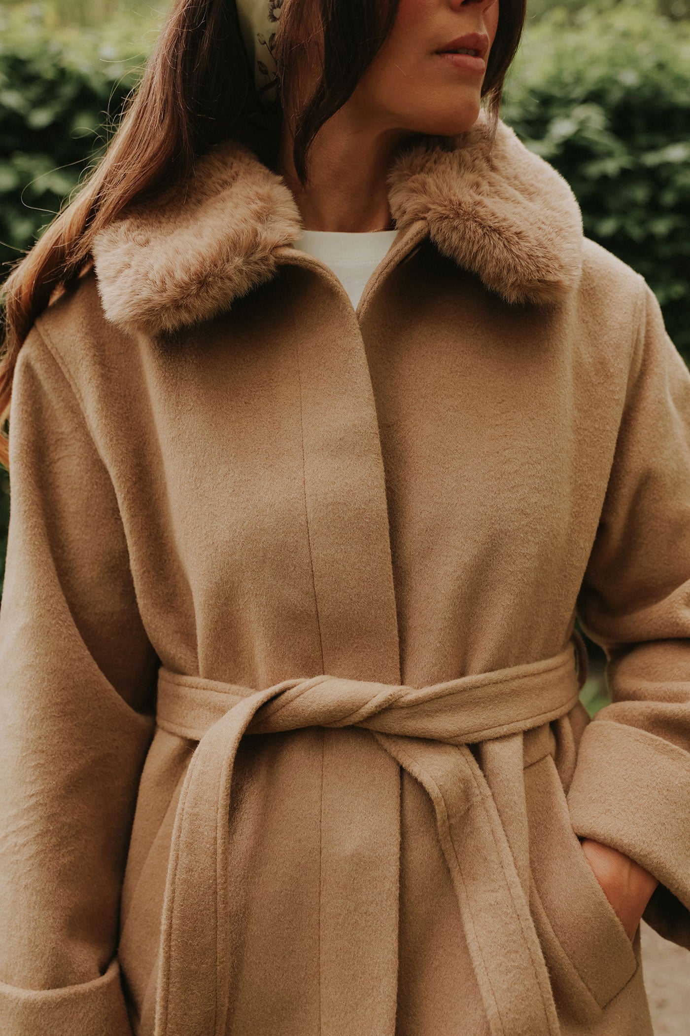Women's brown wool blended coat