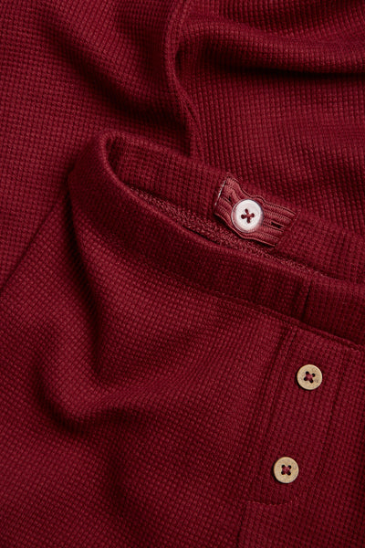 Kids' red waffle leggings with patches