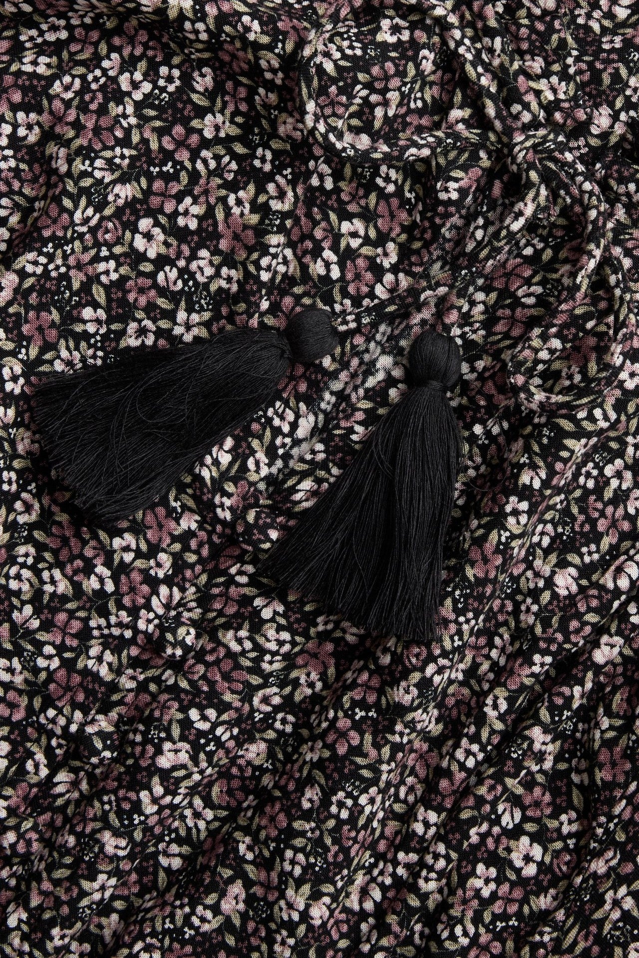 Women's black ditsy floral dress