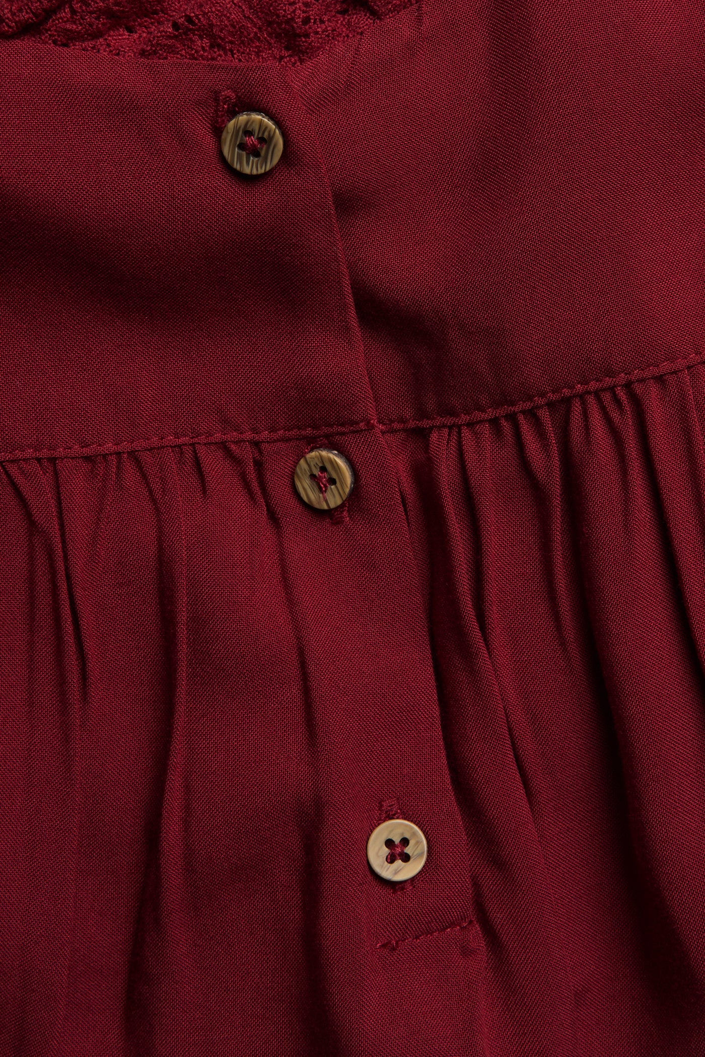 Kids' red dress with lace