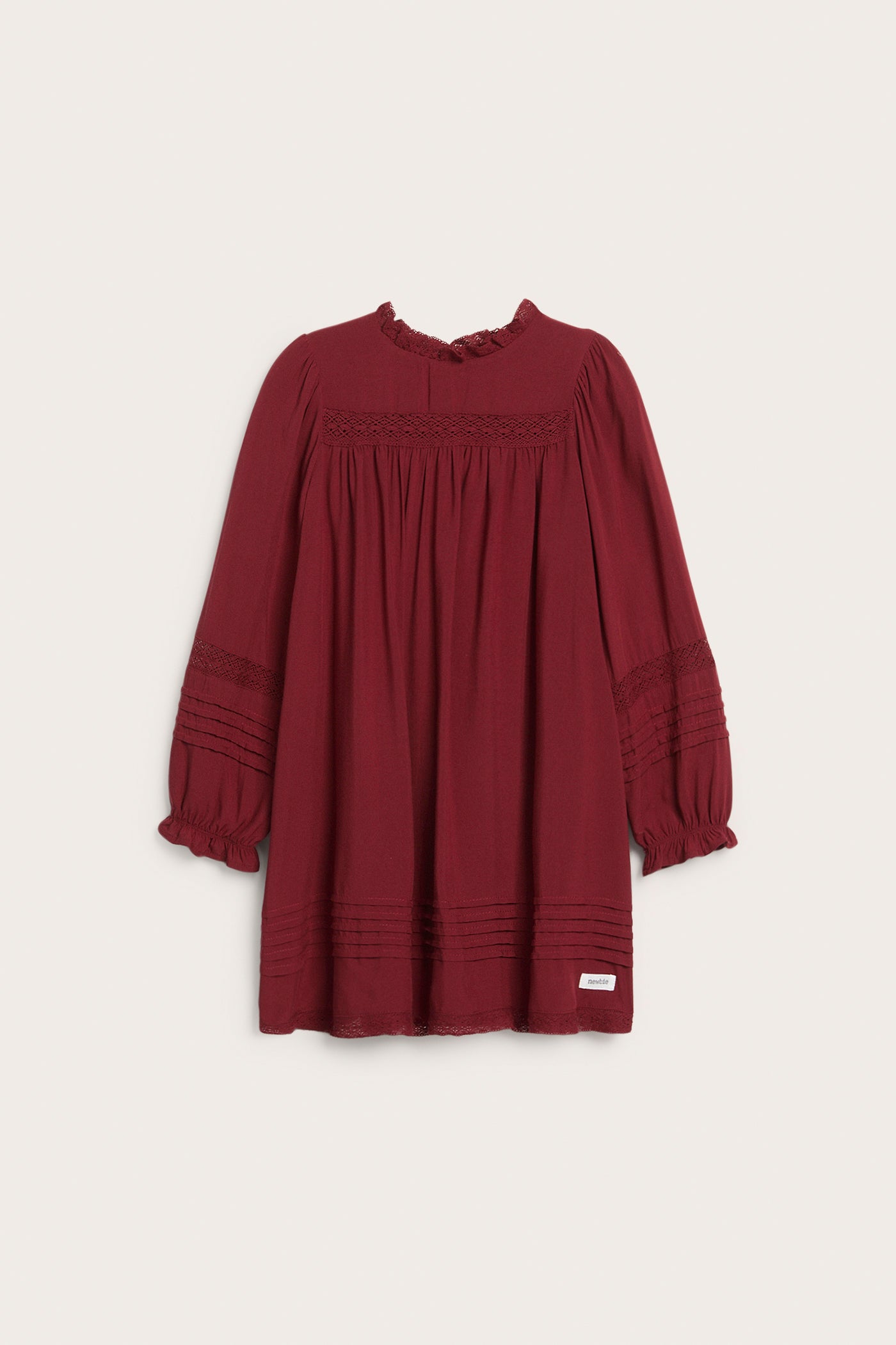 Kids' red dress with lace