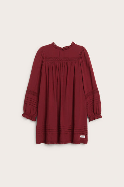 Kids' red dress with lace