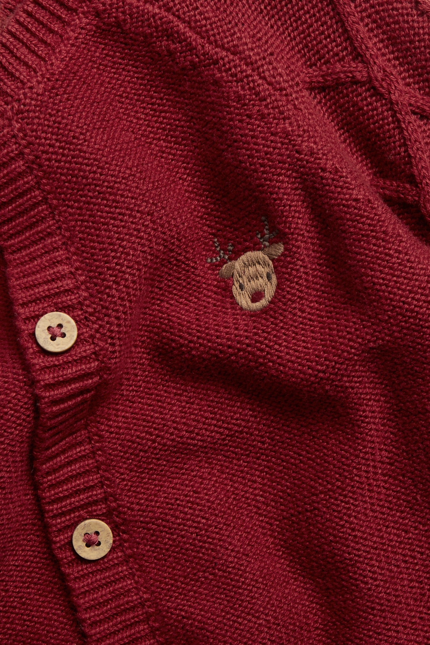 Baby red knitted Christmas cardigan