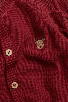 Baby red knitted Christmas cardigan