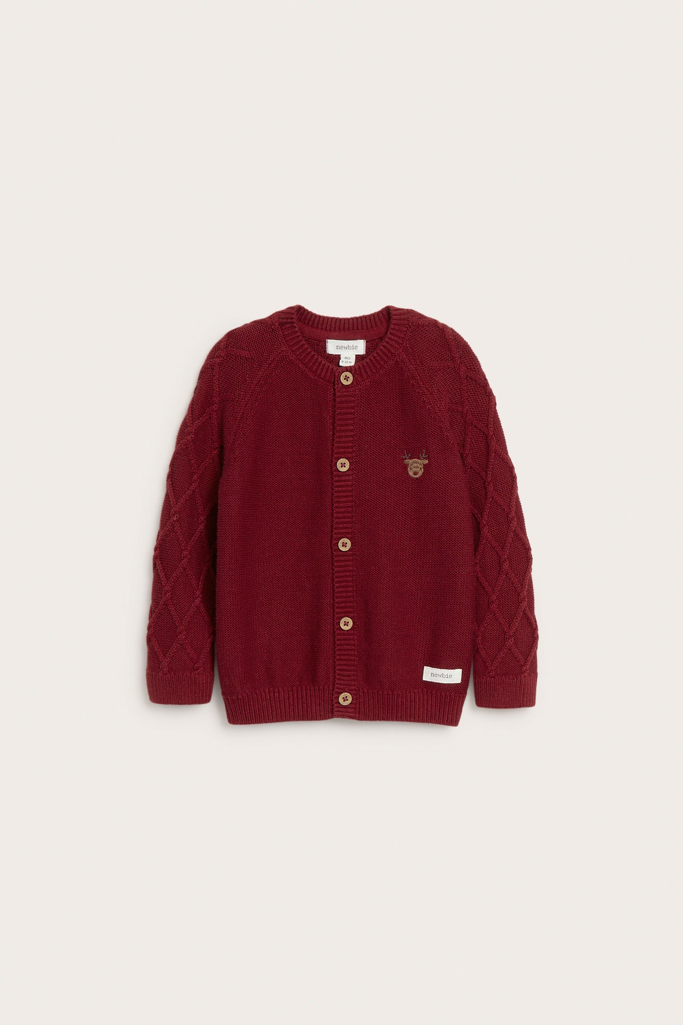 Baby red knitted Christmas cardigan