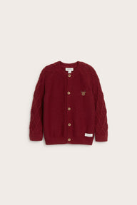 Baby red knitted Christmas cardigan