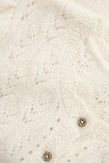 Women's beige wool blended cardigan